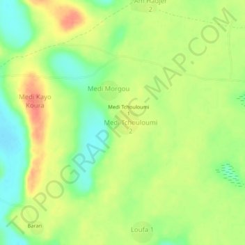 Carte topographique Medi, altitude, relief