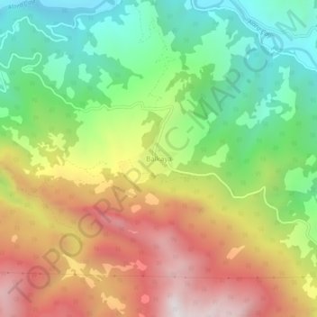 Carte topographique Balkaya, altitude, relief