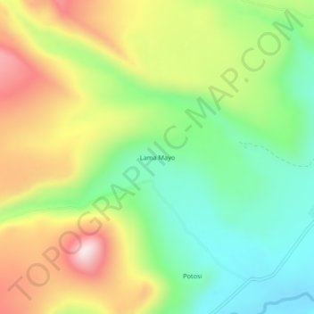 Carte topographique Lama Mayo, altitude, relief