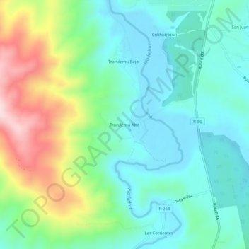 Carte topographique Trarulemu Alto, altitude, relief