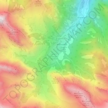 Carte topographique Viviere, altitude, relief