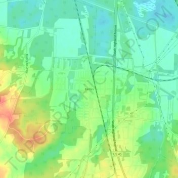 Carte topographique Bemis, altitude, relief