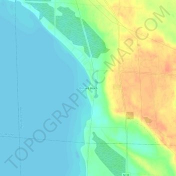 Carte topographique Orchard Beach, altitude, relief