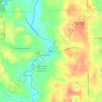 Carte topographique Alaska, altitude, relief
