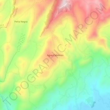 Carte topographique Agua Calientes, altitude, relief