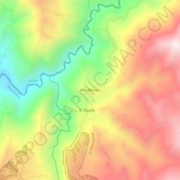 Carte topographique Alto Bonito, altitude, relief