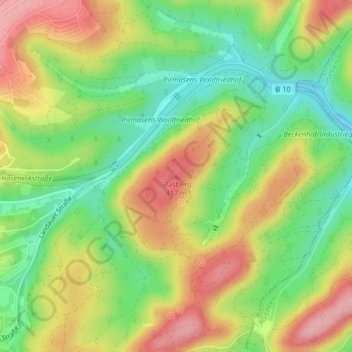 Carte topographique Glasberg, altitude, relief