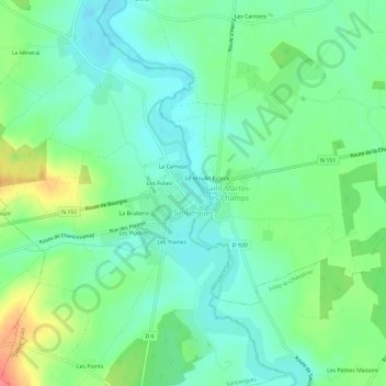 Carte topographique La Camuse, altitude, relief
