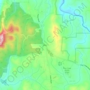 Carte topographique Yukon, altitude, relief