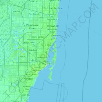 Carte topographique Harbor Island, altitude, relief