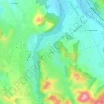 Carte topographique Rigal, altitude, relief