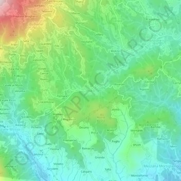Carte topographique Polto, altitude, relief