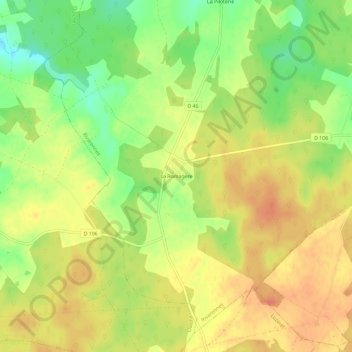 Carte topographique La Romagère, altitude, relief