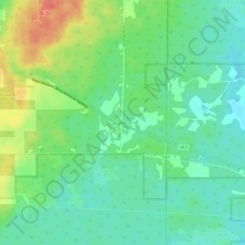 Carte topographique Blueberry, altitude, relief