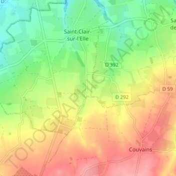 Carte topographique La Hunière, altitude, relief