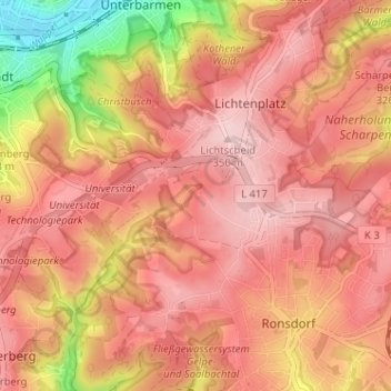 Carte topographique Baur, altitude, relief
