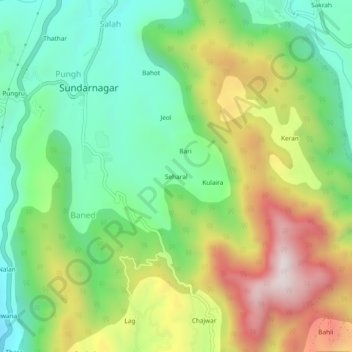 Carte topographique Seharal, altitude, relief