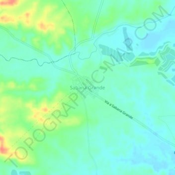 Carte topographique Sabana Grande, altitude, relief