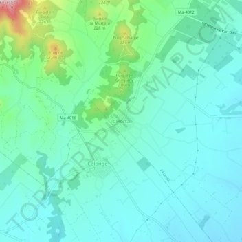 Carte topographique s'Horta, altitude, relief