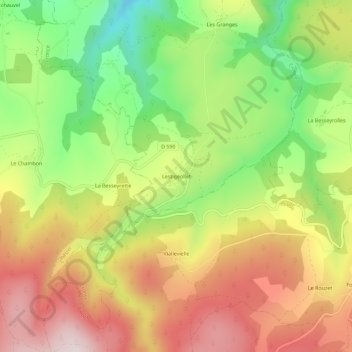 Carte topographique Lestigeollet, altitude, relief