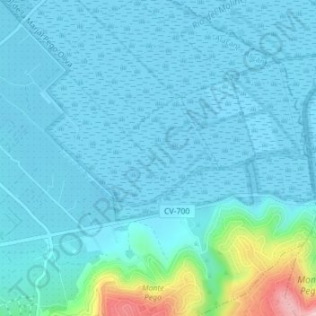 Carte topographique el Tamarit, altitude, relief