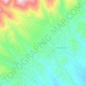 Carte topographique Gülderen, altitude, relief