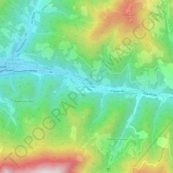 Carte topographique Sankt Erhard, altitude, relief