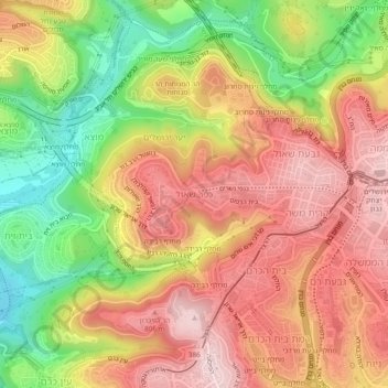 Carte topographique Kfar Shaul, altitude, relief