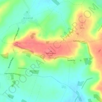 Carte topographique Harrington Hill, altitude, relief