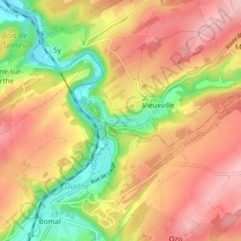 Carte topographique Logne, altitude, relief
