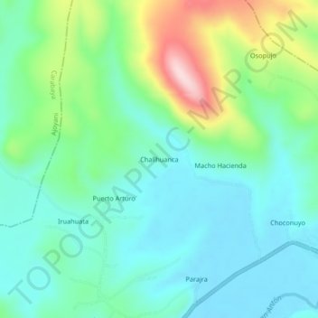 Carte topographique Challhuanca, altitude, relief