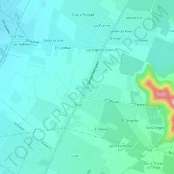 Carte topographique San Ignacio, altitude, relief