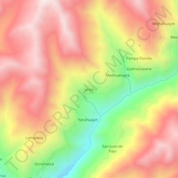 Carte topographique Jarpo, altitude, relief