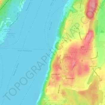 Carte topographique Leoni, altitude, relief