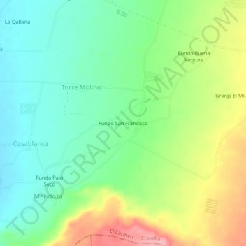 Carte topographique Fundo San Francisco, altitude, relief
