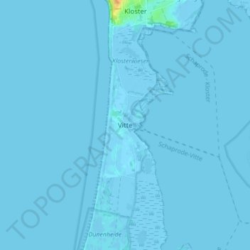 Carte topographique Vitte, altitude, relief