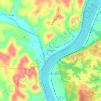 Carte topographique Hockingport, altitude, relief