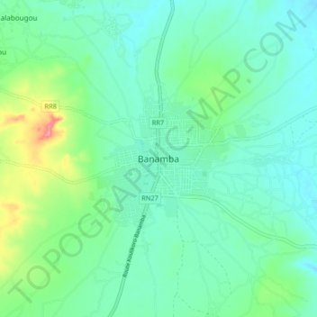 Carte topographique Banamba, altitude, relief