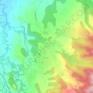 Carte topographique Taradell, altitude, relief