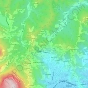 Carte topographique Marinasco, altitude, relief