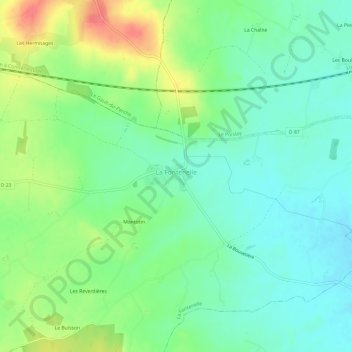 Carte topographique Le Bourg, altitude, relief