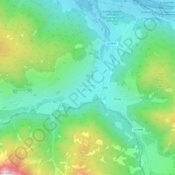 Carte topographique Schmieden - Ferrara, altitude, relief