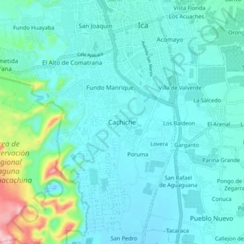 Carte topographique Cachiche, altitude, relief