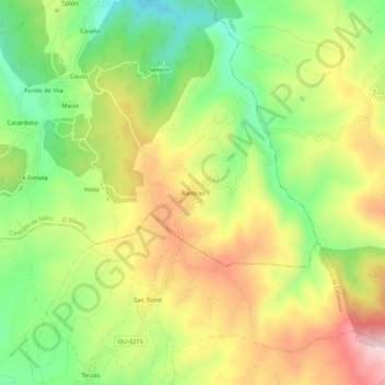Carte topographique Ramiras, altitude, relief