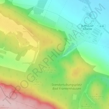 Carte topographique Fischertal, altitude, relief