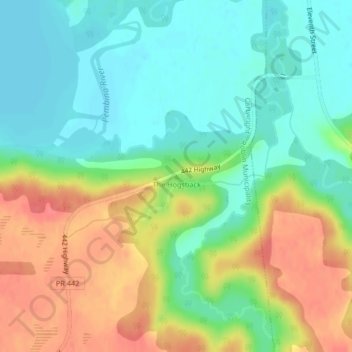 Carte topographique The Hogsback, altitude, relief