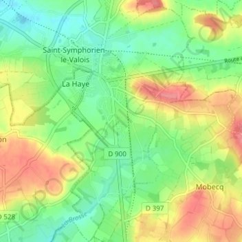 Carte topographique Le Clos Saint-Jean, altitude, relief