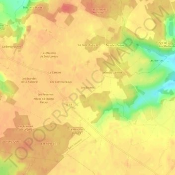 Carte topographique Les Essarts, altitude, relief