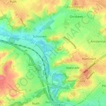 Carte topographique Thull, altitude, relief