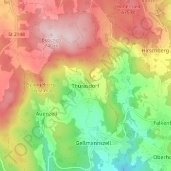 Carte topographique Thurasdorf, altitude, relief